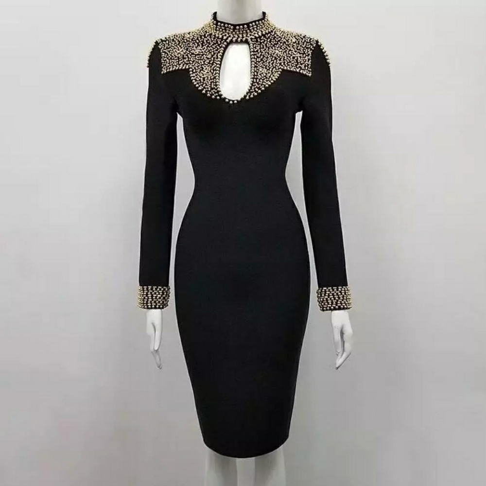 Hand beaded bandage dress